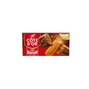 Tablette de chocolat au lait Côte d’Or Biscoff 190g