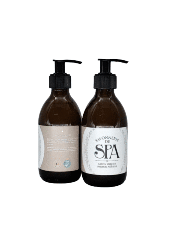 Savon liquide neutre La Savonnerie de Spa en flacon verre 250ml