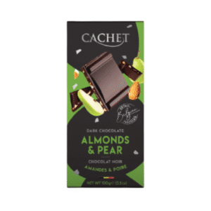 CACHET Amandes & poire Choc. Noir 100g