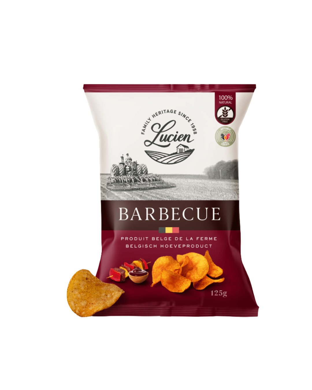 Chips de Lucien BBQ 125 g – chips belges artisanales