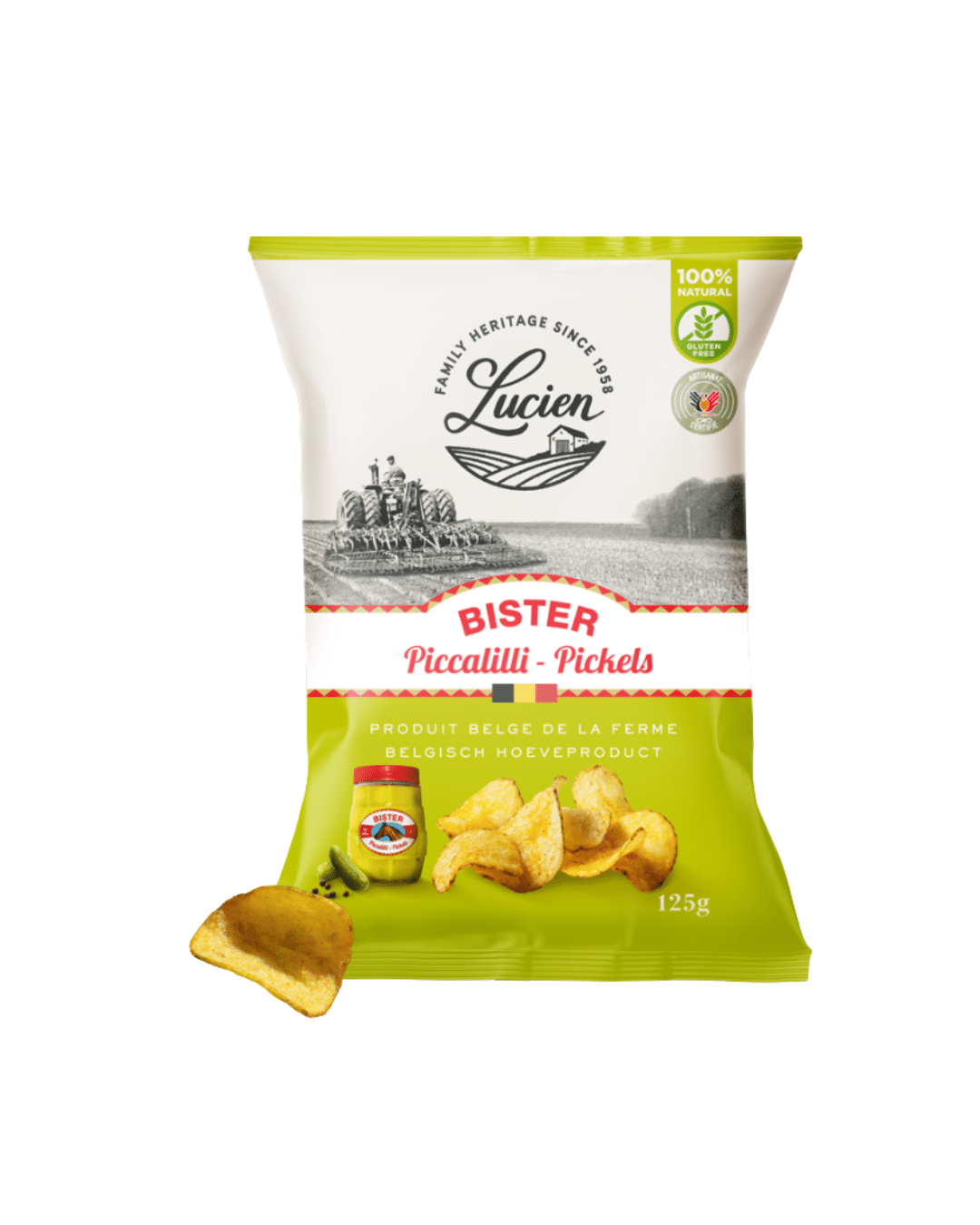 Chips de Lucien Bister Pickles Picalili 125 g – chips belges artisanales