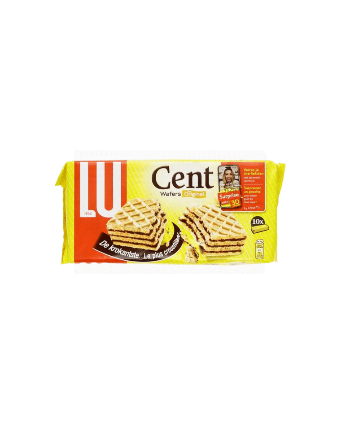 Pack Cent Wafers 10x45g gaufrettes chocolat au lait croustillantes