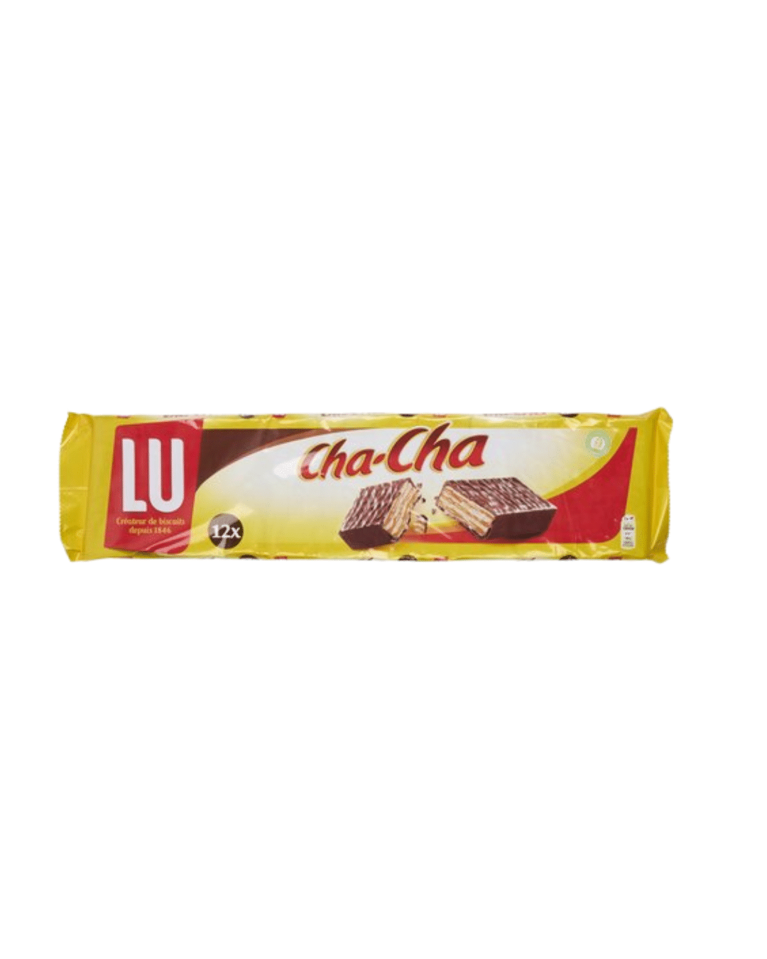 Pack de 12 Cha-Cha chocolat belge 27g avec biscuit, caramel et chocolat au lait