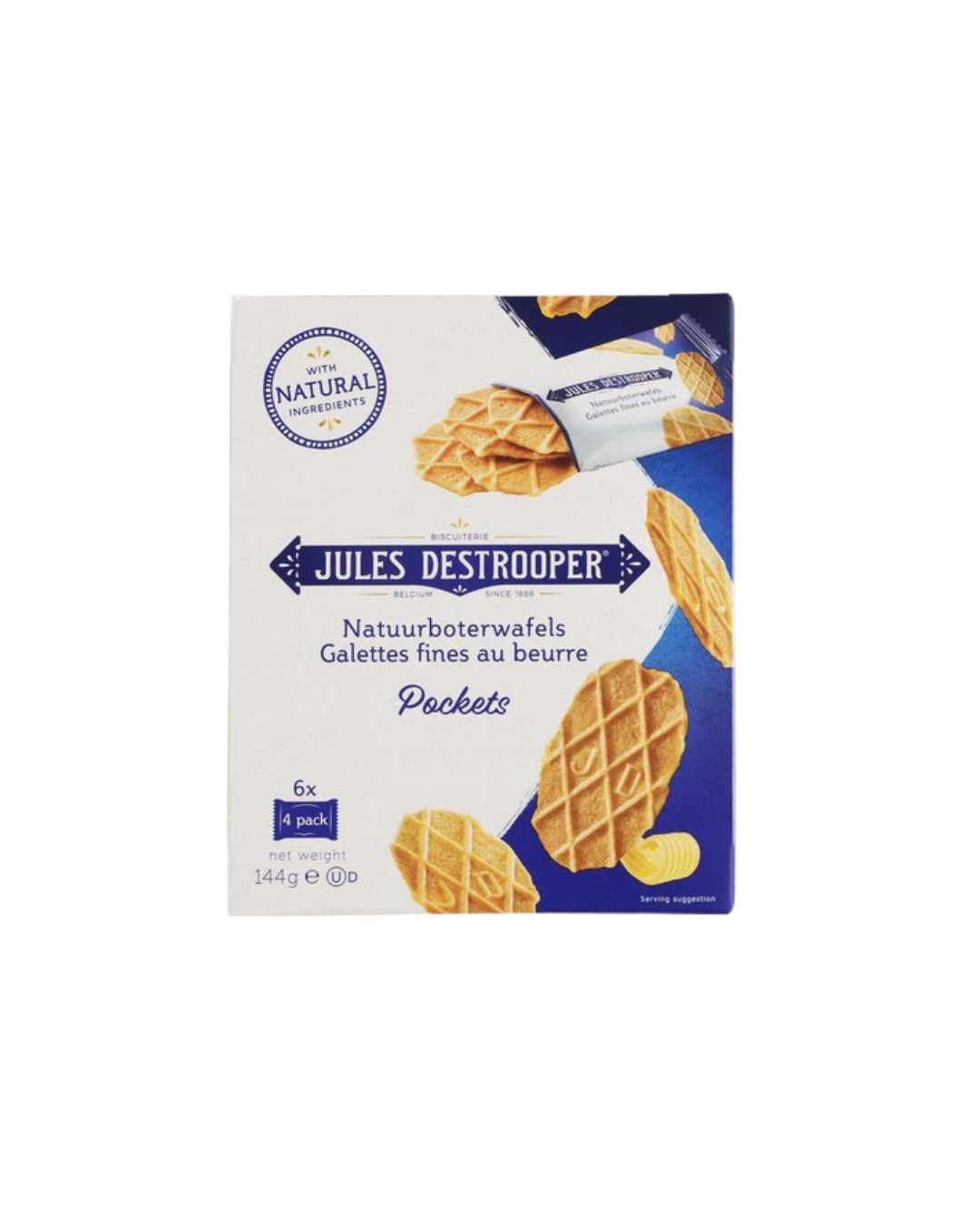 JULES DESTROOPER Galettes au beurre Pocket 144 g | Made From Belgium